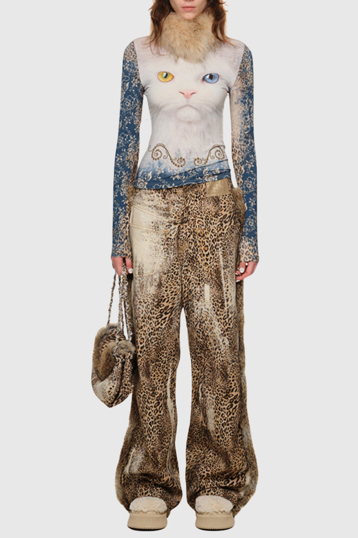 Cocheta Fur Edge Leopard Pants