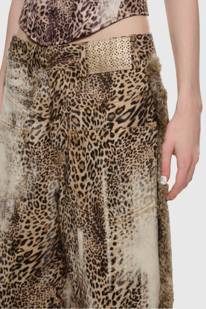 Cocheta Fur Edge Leopard Pants