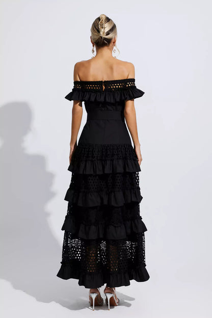 Colette Black Lace Cutout Maxi Dress