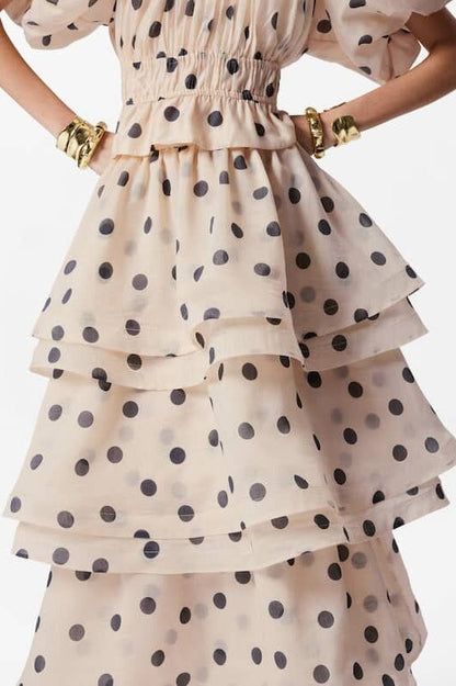 Colette Polka Dot Ruffle Skirt Two Piece Set