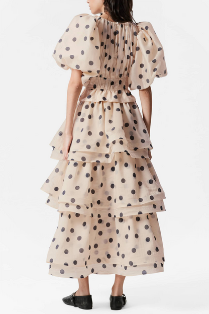 Colette Polka Dot Ruffle Skirt Two Piece Set