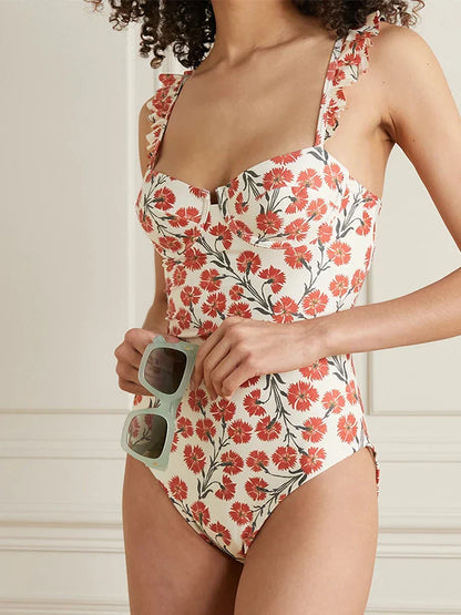 Colorful Strappy Colorblock Swimwear One Piece
