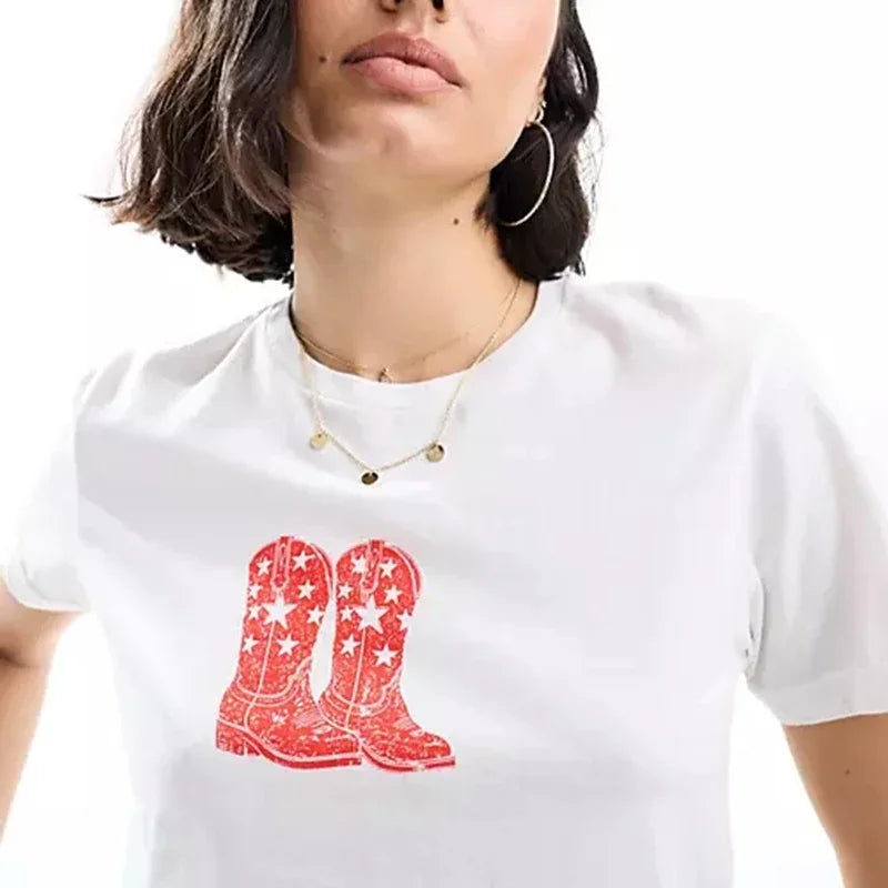 Combhasaki Summer Y2K Cherry Print T-shirt
