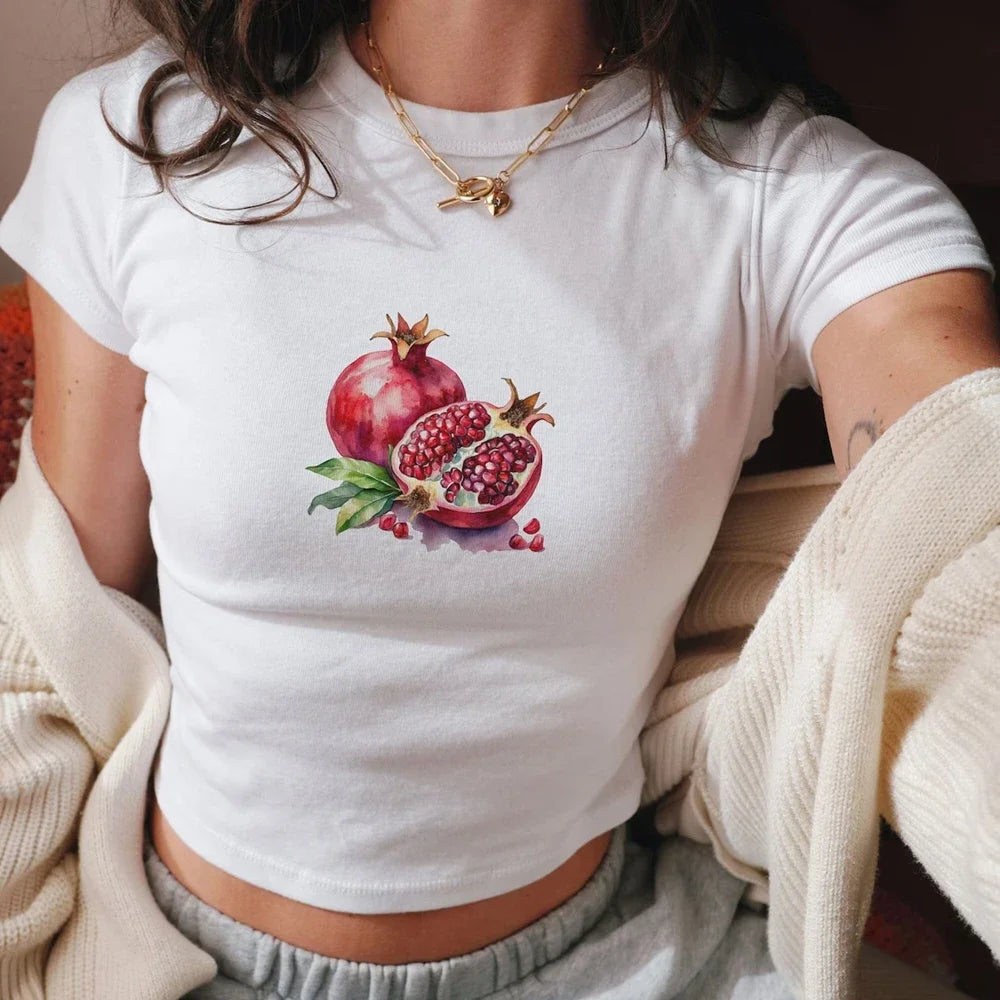 Combhasaki Summer Y2K Cherry Print T-shirt
