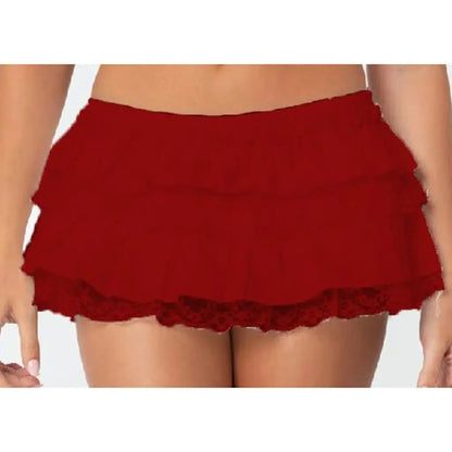 Layered Lace Trim Skort Skirt