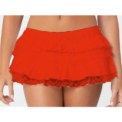 Layered Lace Trim Skort Skirt