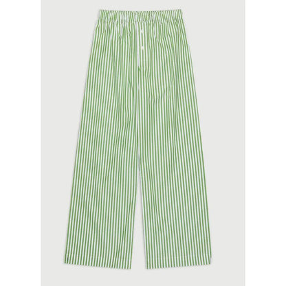 Retro Striped Button High Waist Straight Pant