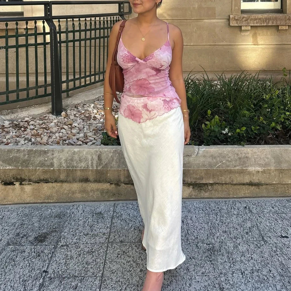 Adjustable Ruffled Backless Crop Top