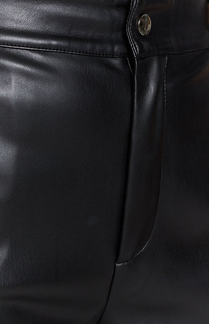 Izabella Cool Shade PU Pants Black