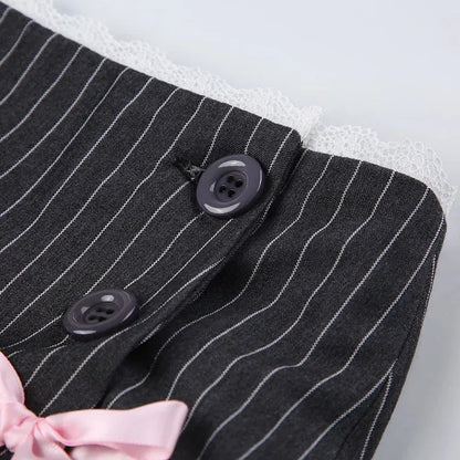 Coquette Striped Mini Skirt