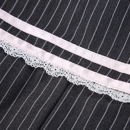 Coquette Striped Mini Skirt