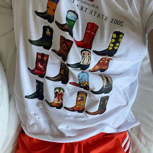 Cowboy Boots Retro Graphic T-shirt