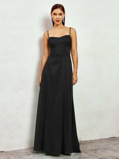 Crisscross Back Satin Maxi Dress