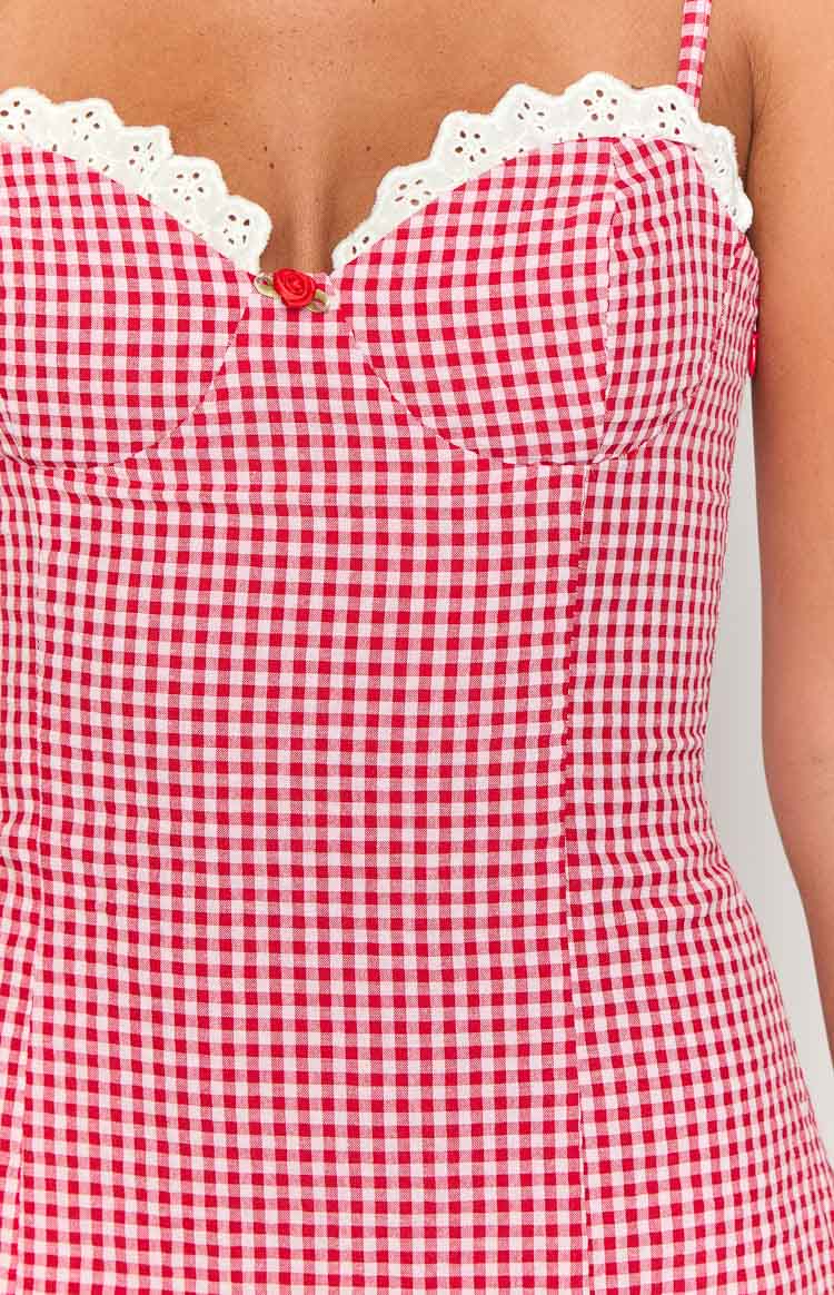 Beronia Red Gingham Mini Dress