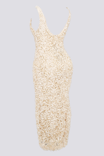 Cyprine Plunge Neck Backless Maxi Dress