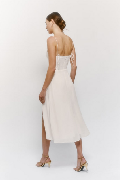 Chiffon Cami Slit Midi Dress