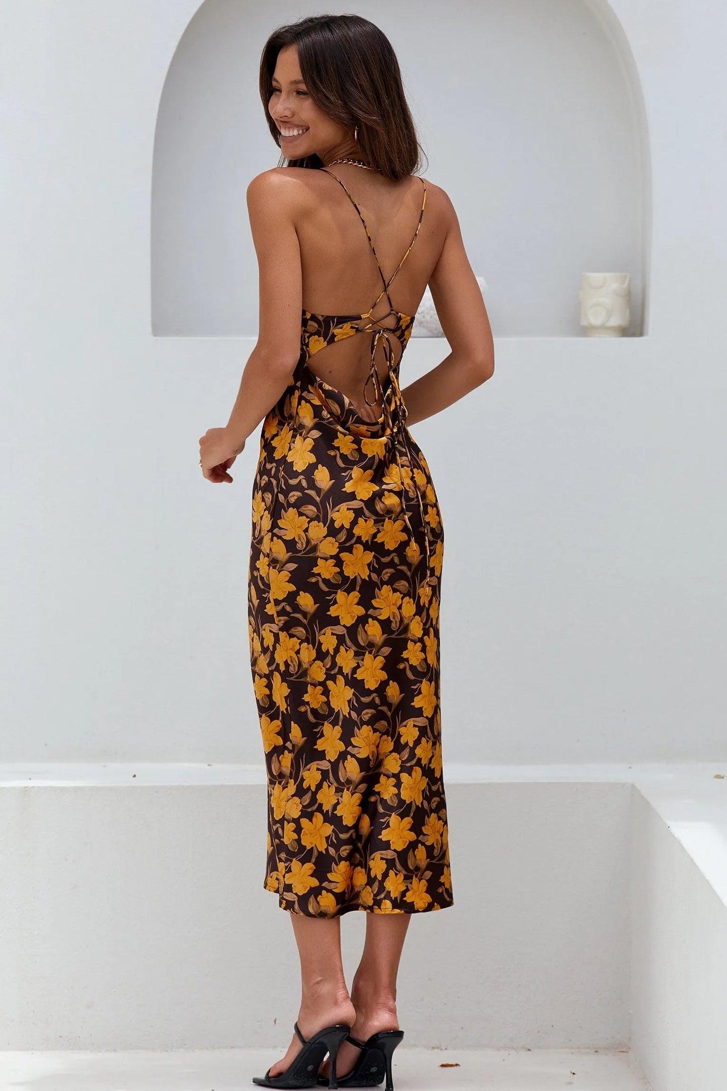 Floral Cami Sleeveless Midi Dress