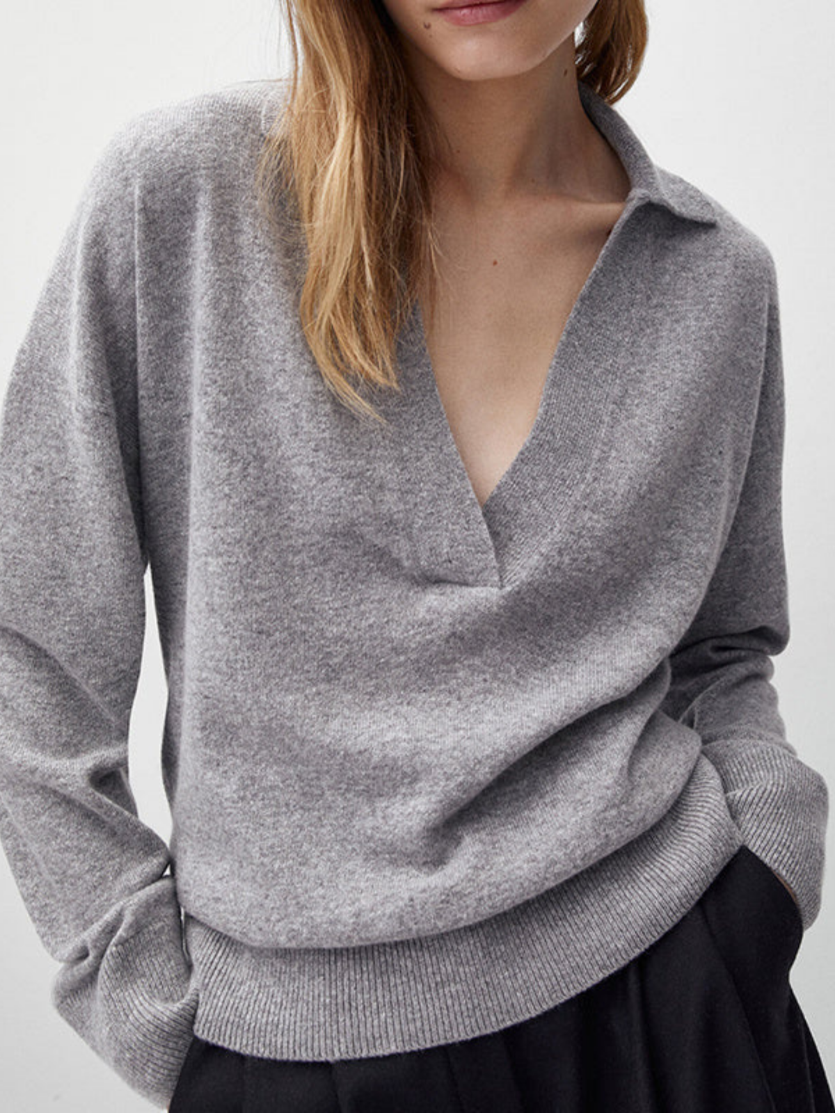 Polo Collar Casual Knitted Sweater