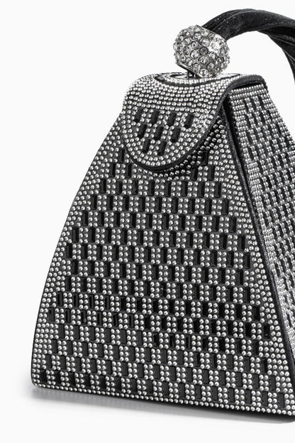 Rhinestone-embellished Pyramid Handbag