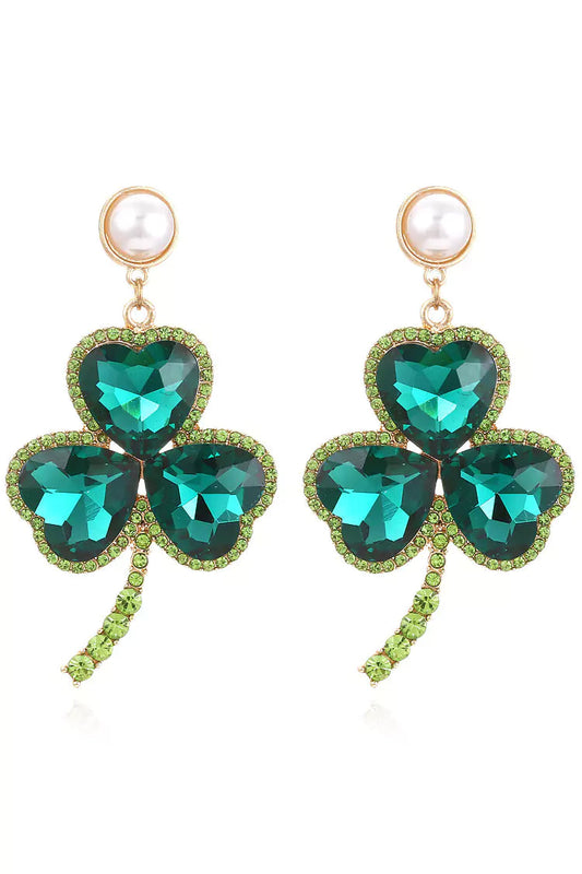 Dahlia Emerald Clover Earrings