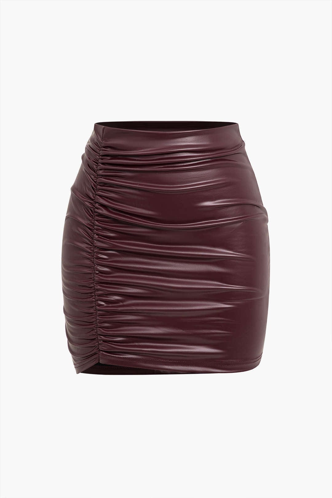 Women Faux Leather Miniskirt