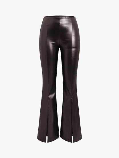 Women Flair Trousers With Zippers