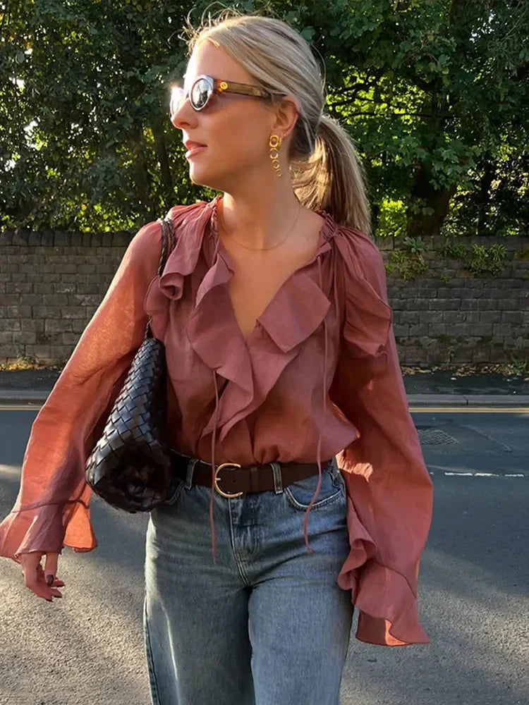Women Flounce Blouse