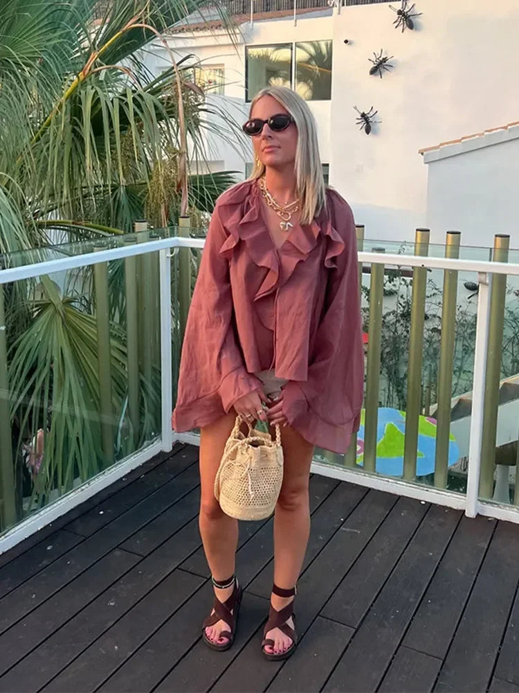 Women Flounce Blouse