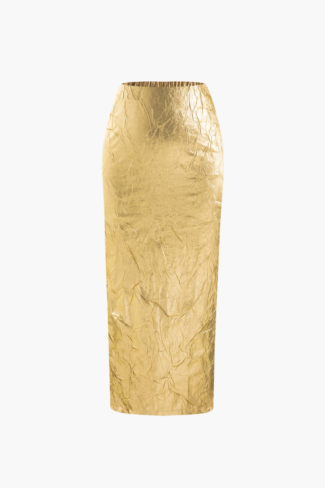 Women Midi Skirt Gold