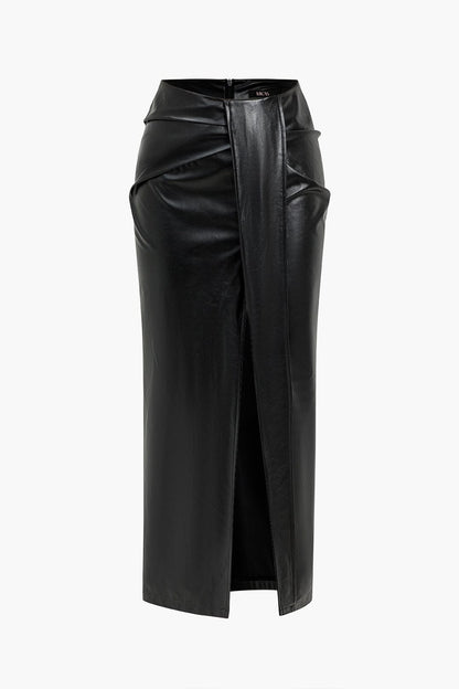 Women Midi Skirt High Waisted