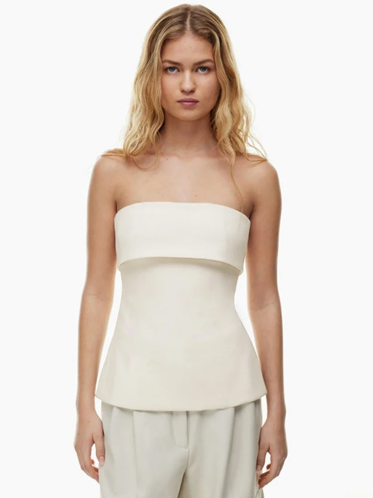 Women Strapless Bandeau Top