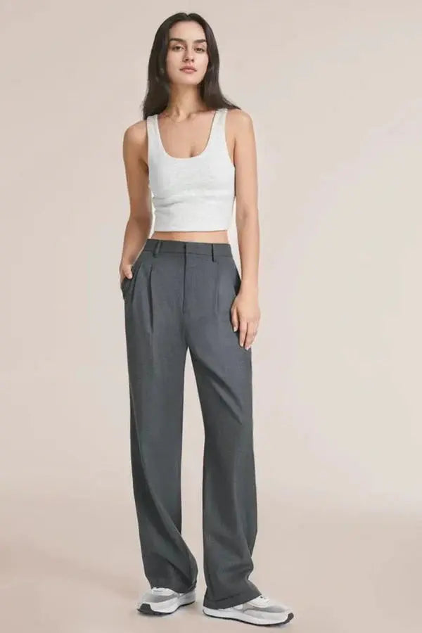 Women Work Trousers Wide Fit
