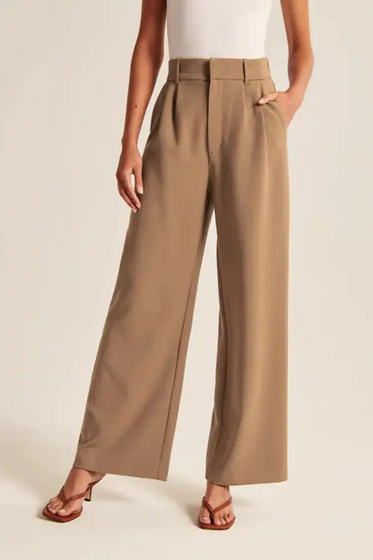 Women Work Trousers Wide Fit
