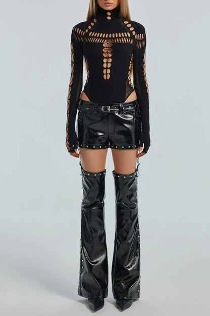 Dayana Hollow Cobweb Bodysuit