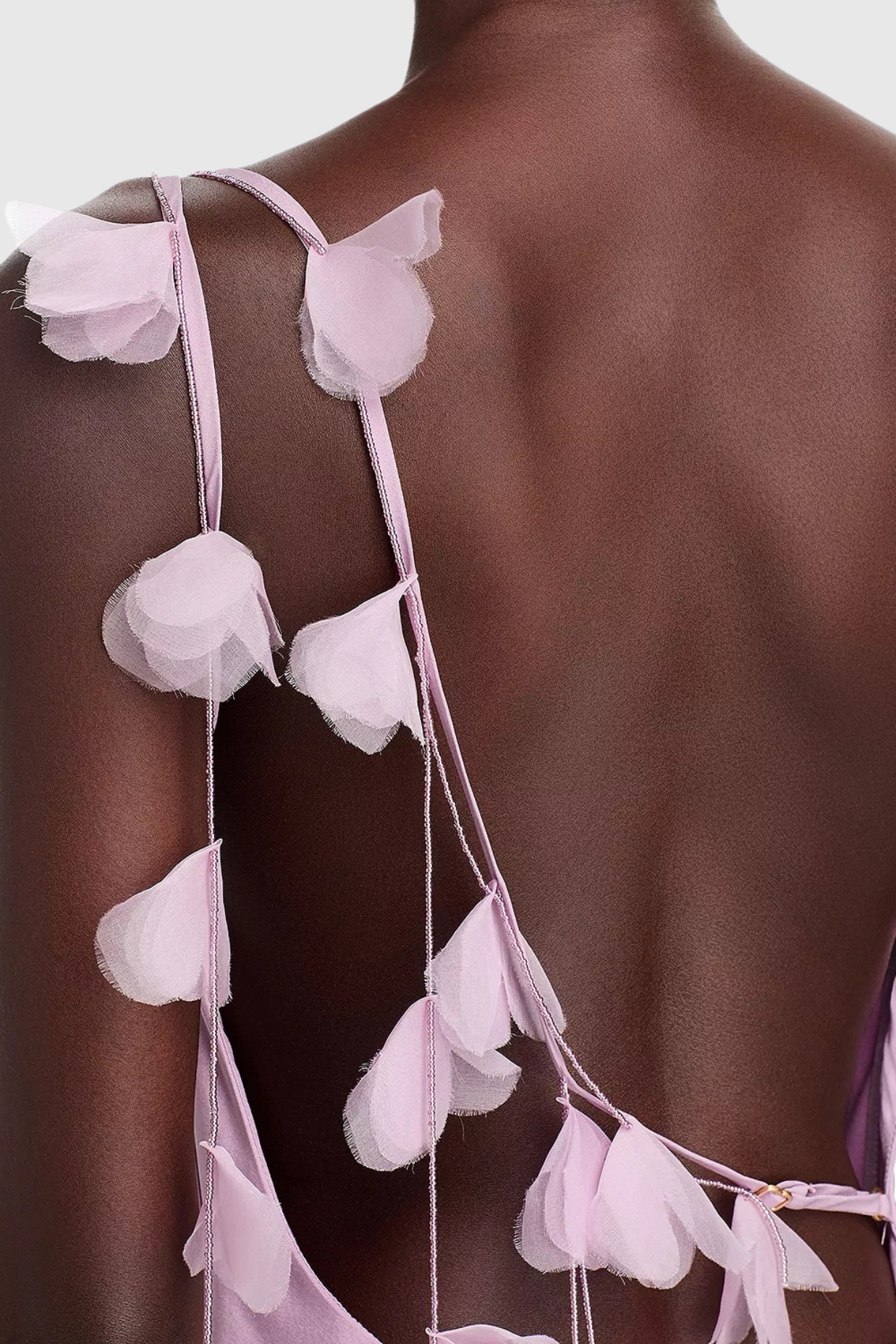 Dedrik Floral Ribbon Satin Open Back Maxi Dress