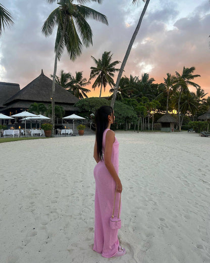 Mika | Round Neck Knitted Maxi Dress