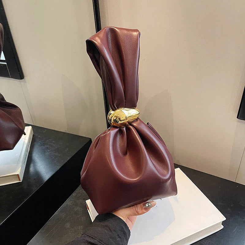 Mini Dumpling PU Leather Clutch Wristlet