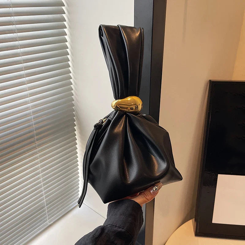Mini Dumpling PU Leather Clutch Wristlet