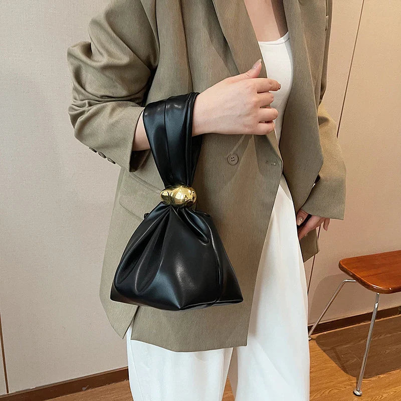 Mini Dumpling PU Leather Clutch Wristlet
