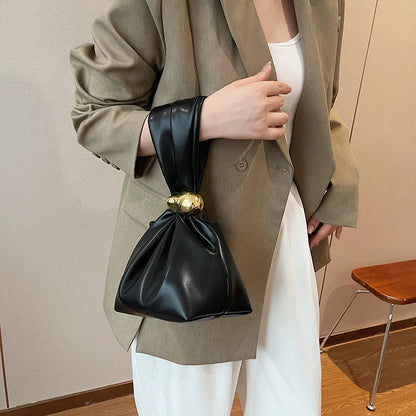Mini Dumpling PU Leather Clutch Wristlet