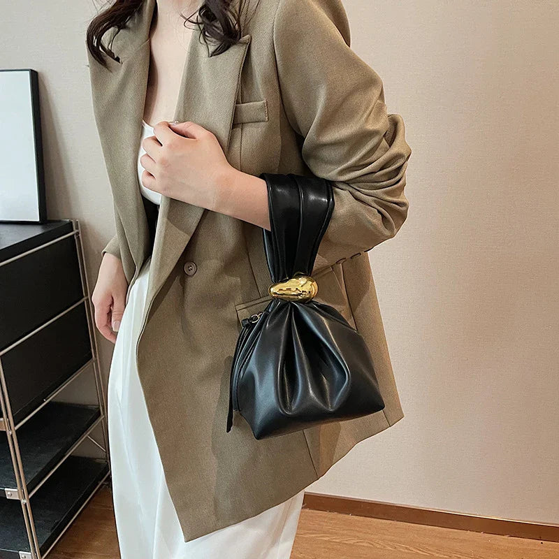 Mini Dumpling PU Leather Clutch Wristlet