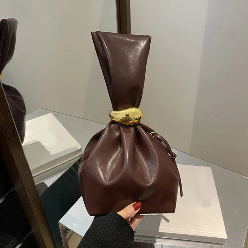 Mini Dumpling PU Leather Clutch Wristlet