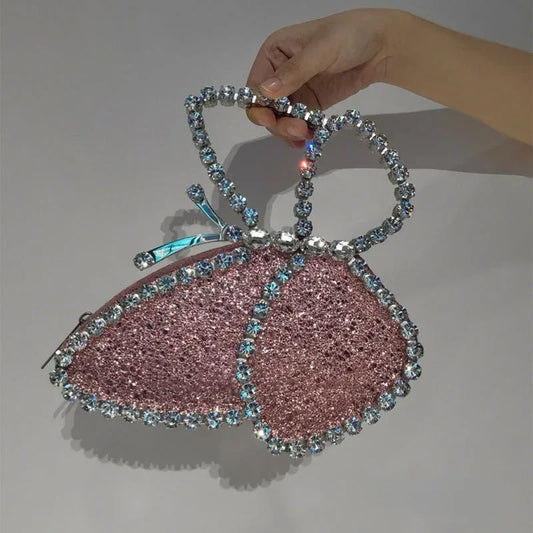 Luxury Diamonds Butterfly Party Evening Clutch Bag