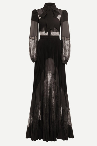 Dimaia Lace Pleated Maxi Dress