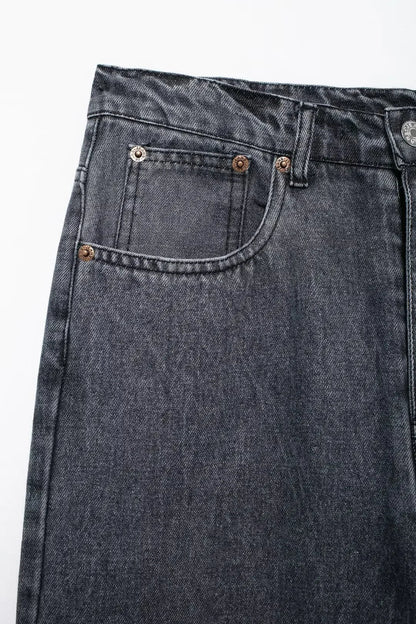 High Waist Denim Patchwork Pants Distressed Ripped Jeans