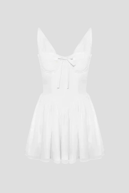 Doers Bow Ruched Mini Dress