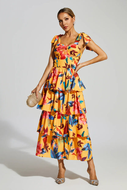 Donne Floral Tiered Slip Dress