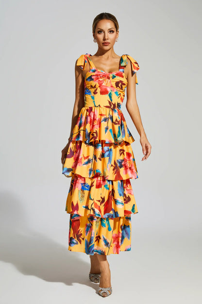 Donne Floral Tiered Slip Dress