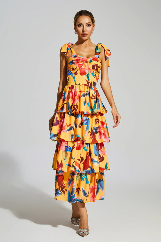 Donne Floral Tiered Slip Dress