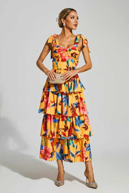 Donne Floral Tiered Slip Dress